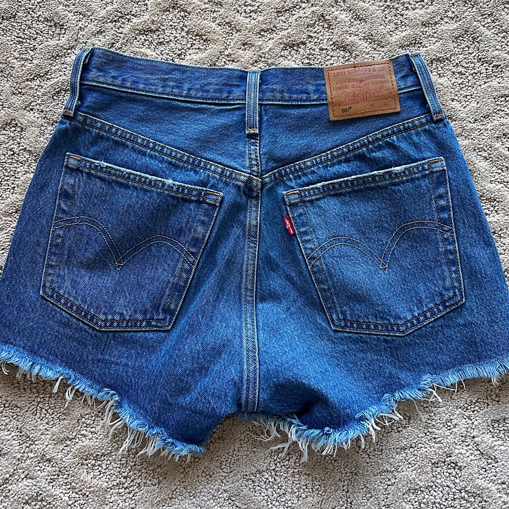 Genuine Levi’s 501 distressed jean shorts
